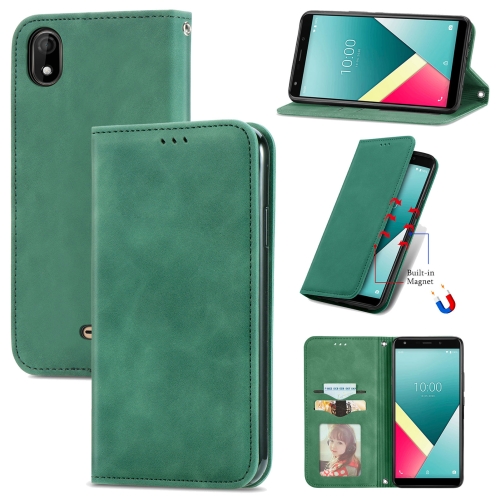 

For Wiko Y61 Retro Skin Feel Business Magnetic Horizontal Flip Leather Case with Holder & Card Slots & Wallet & Photo Frame(Green)