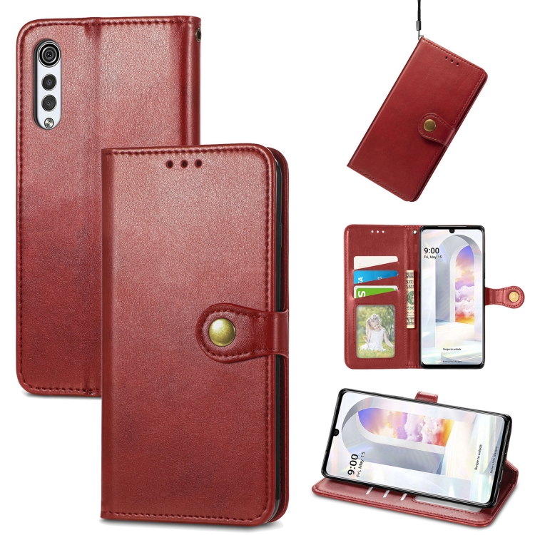 

For LG Velvet 2 Pro Solid Color Leather Buckle Phone Case with Lanyard & Photo Frame & Card Slot & Wallet & Stand Function(Red)