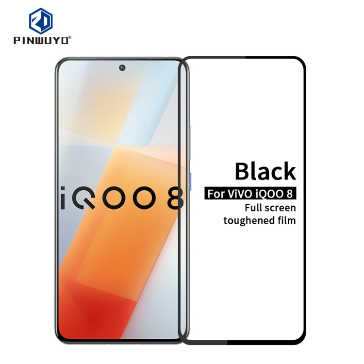 

For vivo iQOO8 PINWUYO 9H 2.5D Full Screen Tempered Glass Film(Black)