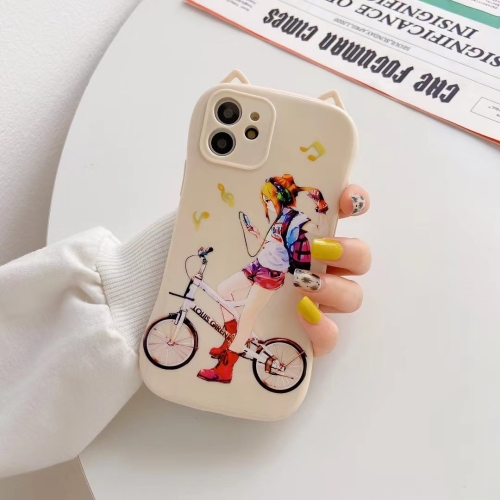 

Cartoon Pattern Silicone Shockproof Case For iPhone 13(Beige)