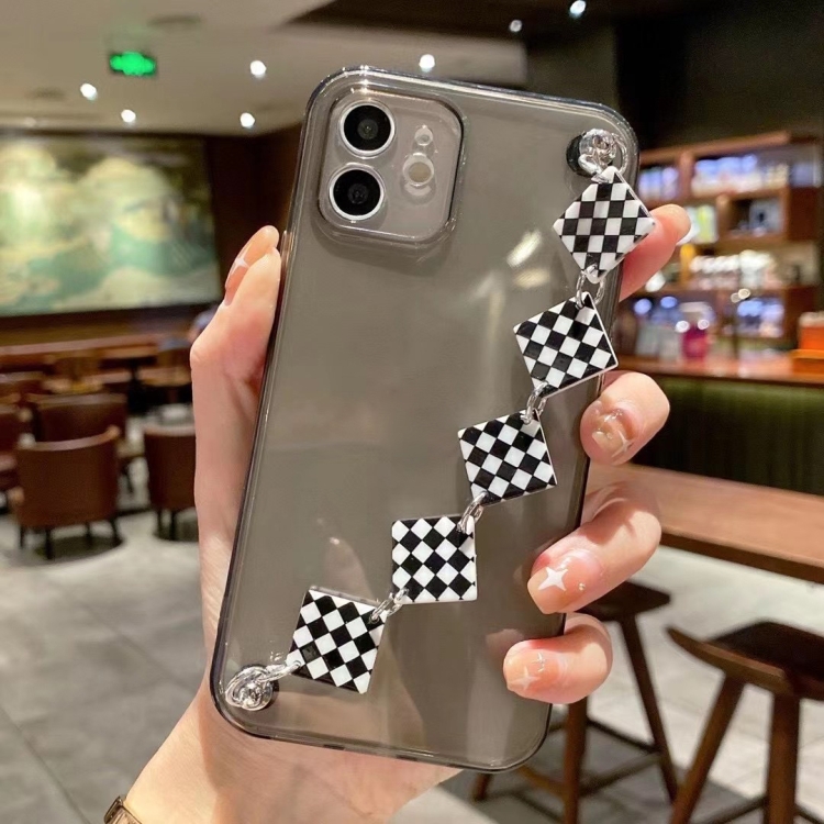 

Creative Shockproof Silicone TPU Protective Case with Wrist Bracelet Chain For iPhone 11 Pro Max(Transparent Black)