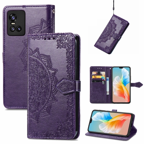 

For vivo S10 / S10 Pro Mandala Embossing Pattern Horizontal Flip Leather Case with Holder & Card Slots & Wallet & Lanyard(Purple)