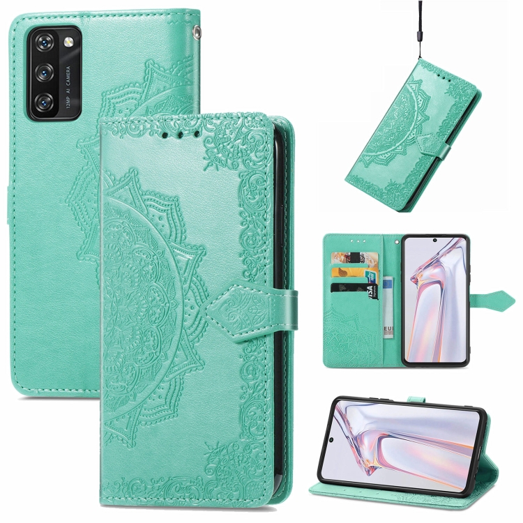

For Blackview A100 Mandala Embossing Pattern Horizontal Flip Leather Case with Holder & Card Slots & Wallet & Lanyard(Green)