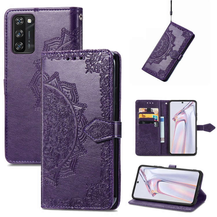 

For Blackview A100 Mandala Embossing Pattern Horizontal Flip Leather Case with Holder & Card Slots & Wallet & Lanyard(Purple)