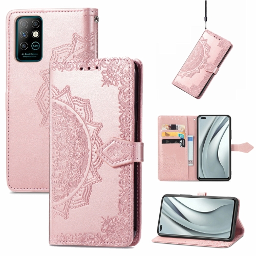 

For Infinix Note 8 Mandala Embossing Pattern Horizontal Flip Leather Case with Holder & Card Slots & Wallet & Lanyard(Rose Gold)