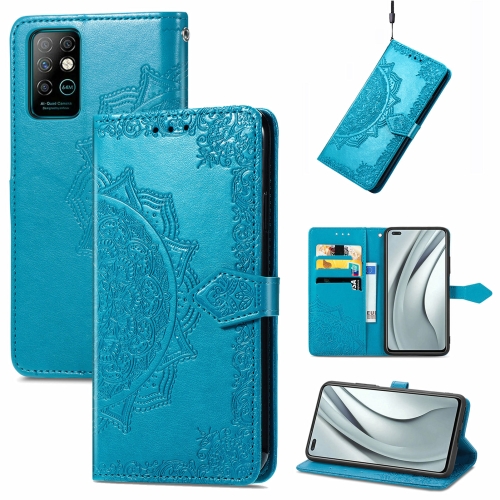 

For Infinix Note 8 Mandala Embossing Pattern Horizontal Flip Leather Case with Holder & Card Slots & Wallet & Lanyard(Blue)