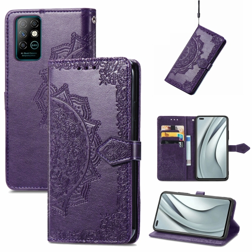 

For Infinix Note 8 Mandala Embossing Pattern Horizontal Flip Leather Case with Holder & Card Slots & Wallet & Lanyard(Purple)