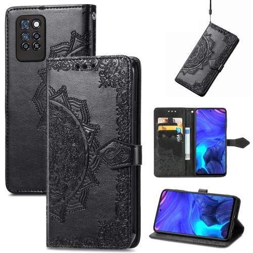 

For Infinix Note 10 Pro Mandala Embossing Pattern Horizontal Flip Leather Case with Holder & Card Slots & Wallet & Lanyard(Black)