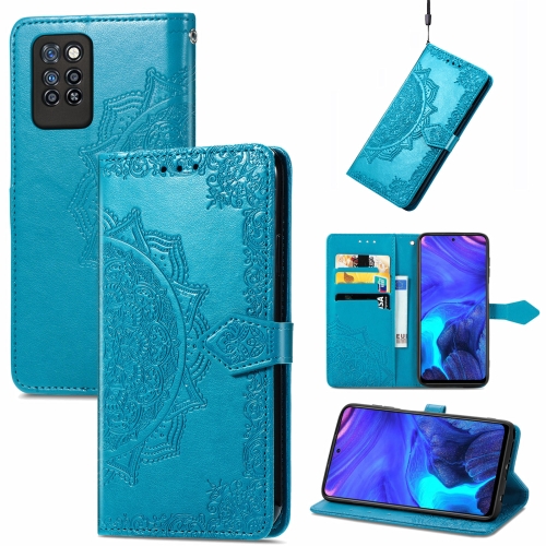 

For Infinix Note 10 Pro Mandala Embossing Pattern Horizontal Flip Leather Case with Holder & Card Slots & Wallet & Lanyard(Blue)