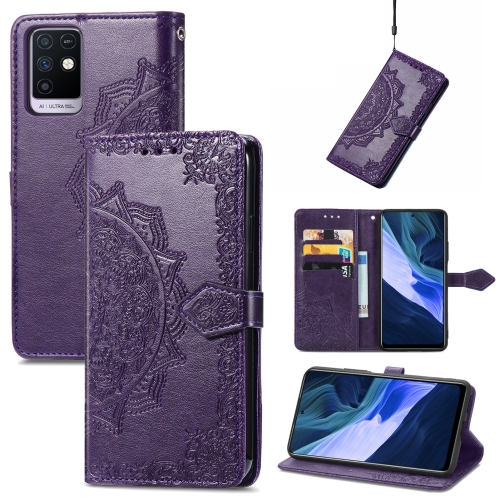 

For Infinix Note 10 Mandala Embossing Pattern Horizontal Flip Leather Case with Holder & Card Slots & Wallet & Lanyard(Purple)