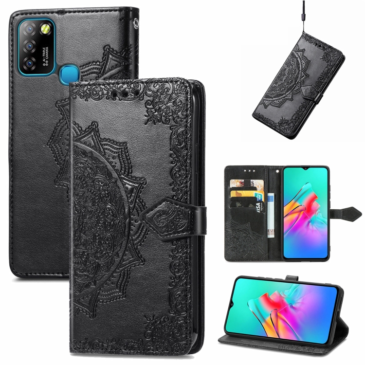 

For Infinix Smart 5 Mandala Embossing Pattern Horizontal Flip Leather Case with Holder & Card Slots & Wallet & Lanyard(Black)