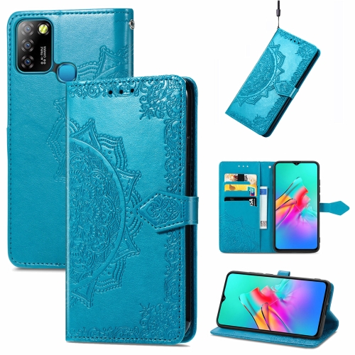 

For Infinix Smart 5 Mandala Embossing Pattern Horizontal Flip Leather Case with Holder & Card Slots & Wallet & Lanyard(Blue)