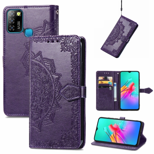 

For Infinix Smart 5 Mandala Embossing Pattern Horizontal Flip Leather Case with Holder & Card Slots & Wallet & Lanyard(Purple)