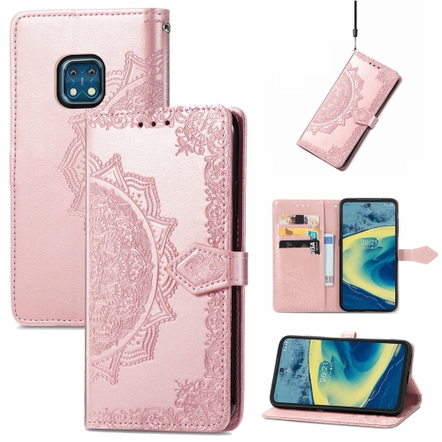 

For Nokia XR 20 Mandala Embossing Pattern Horizontal Flip Leather Case with Holder & Card Slots & Wallet & Lanyard(Rose Gold)