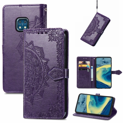 

For Nokia XR 20 Mandala Embossing Pattern Horizontal Flip Leather Case with Holder & Card Slots & Wallet & Lanyard(Purple)