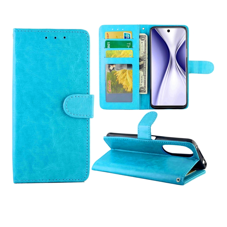

For Honor X20 SE Crazy Horse Texture Leather Horizontal Flip Protective Case with Holder & Card Slots & Wallet & Photo Frame(Baby Blue)