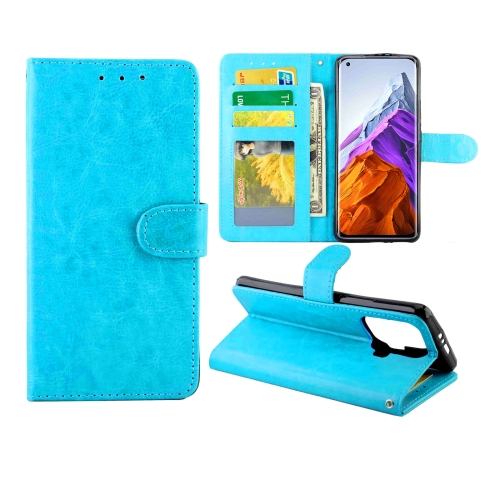 

For Xiaomi Mi 11 Pro Crazy Horse Texture Leather Horizontal Flip Protective Case with Holder & Card Slots & Wallet & Photo Frame(Baby Blue)