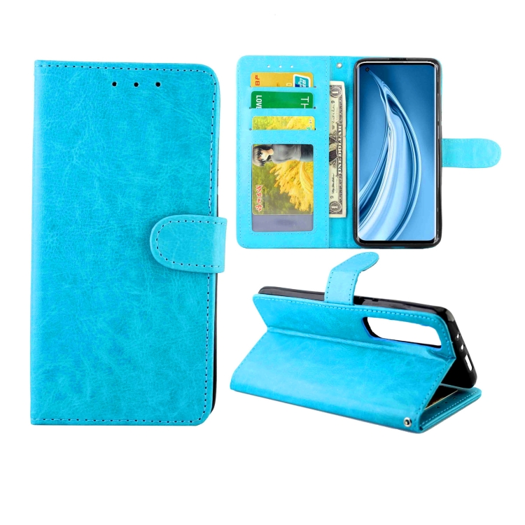 

For Xiaomi Mi 10 SE Crazy Horse Texture Leather Horizontal Flip Protective Case with Holder & Card Slots & Wallet & Photo Frame(Baby Blue)