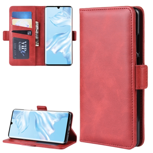 

Dual-side Magnetic Buckle Horizontal Flip Leather Case for Huawei P30 Pro, with Holder & Card Slots & Wallet & Photo Frame(Red)