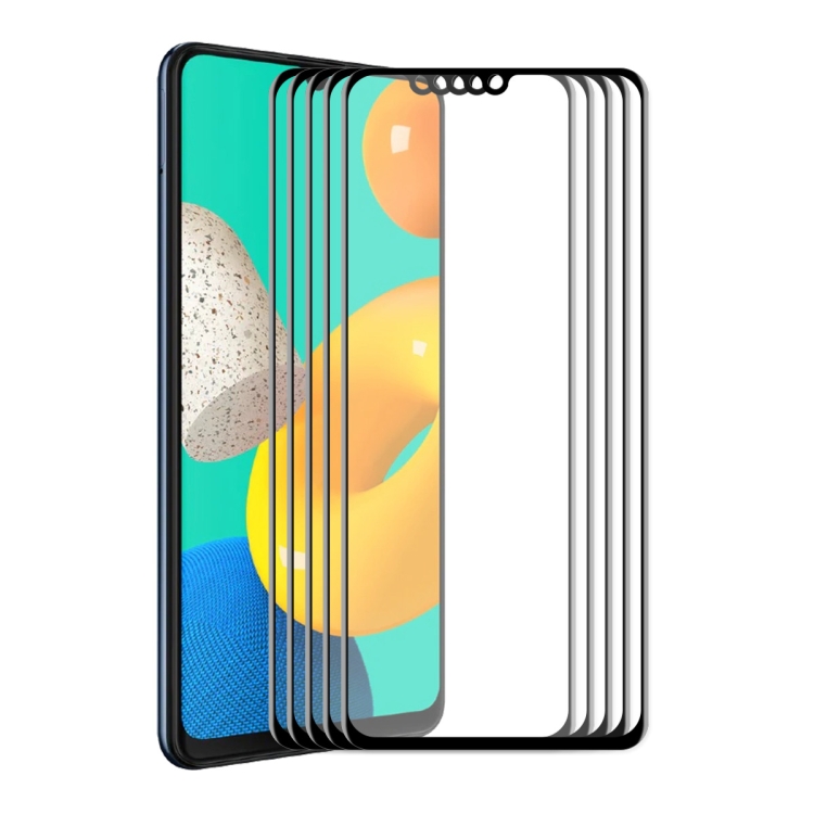 

For Samsung Galaxy M32 4G 5 PCS ENKAY Hat-Prince Full Glue Tempered Glass 6D Full Coverage Anti-scratch Protector