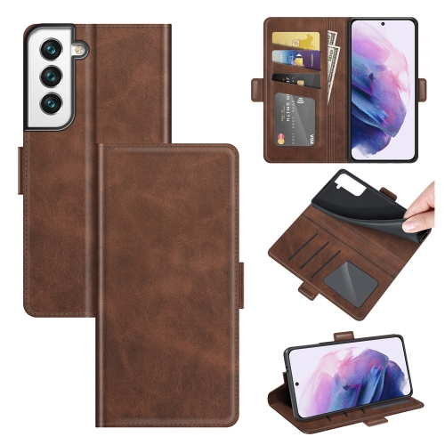 

For Samsung Galaxy S22 5G Dual-side Magnetic Buckle Horizontal Flip Leather Case with Holder & Card Slots & Wallet(Brown)