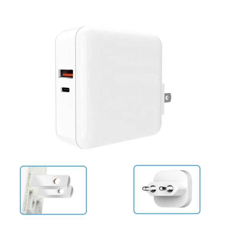 

A6 65W QC 3.0 USB + PD Type-C Dual Fast Charging Laptop Adapter for MacBook Series, US Plug + EU Plug