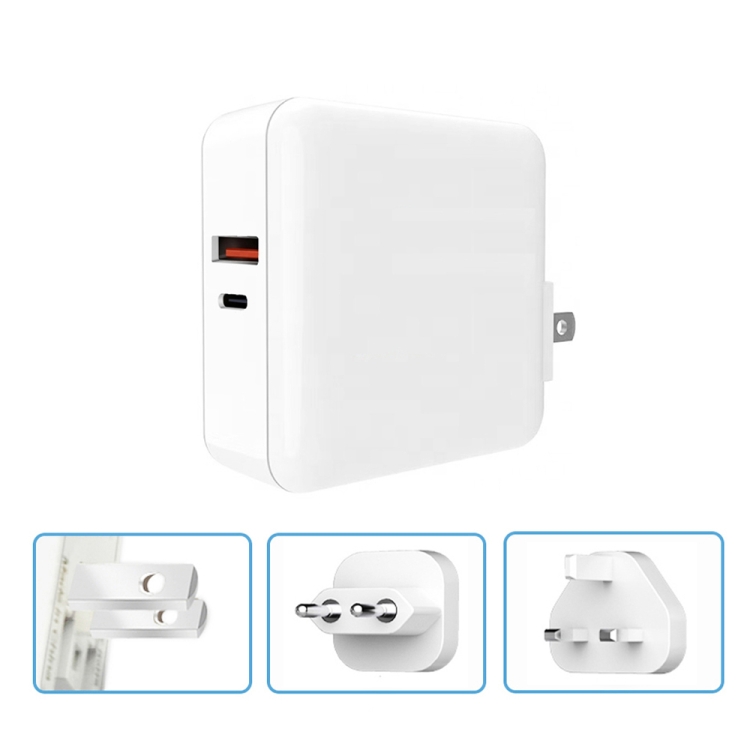

A6 65W QC 3.0 USB + PD Type-C Dual Fast Charging Laptop Adapter for MacBook Series, US Plug + EU Plug + UK Plug