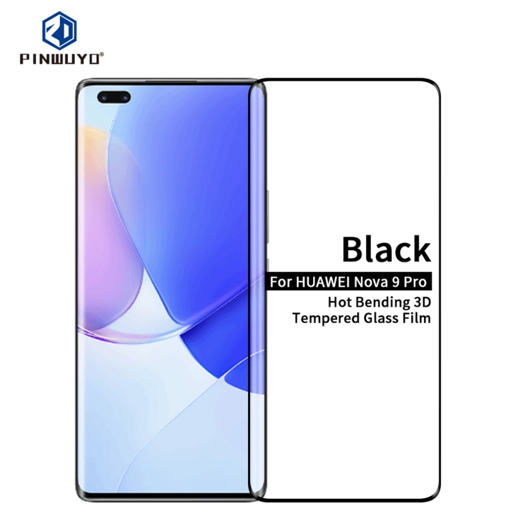 

For Huawei nova 9 Pro PINWUYO 9H 3D Hot Bending Tempered Glass Film(Black)