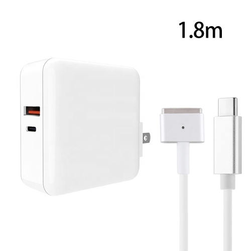 

A6 PD 65W USB-C / Type-C + QC3.0 USB Laptop Adapter + 1.8m USB-C / Type-C to MagSafe 2 / T Data Cable Set for MacBook Series, US Plug