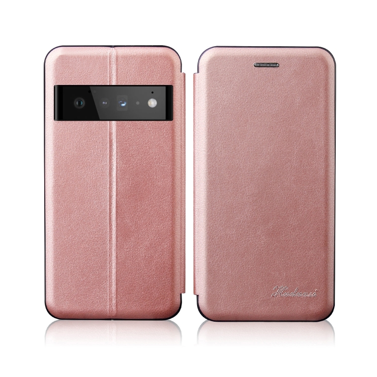 

For Google Pixel 6 Integrated Voltage Retro Texture Magnetic Leather Case with Card Slot & Holder(Rose Gold)