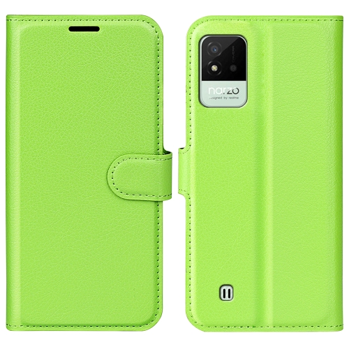 

For OPPO Realme Narzo 50i Litchi Texture Horizontal Flip Protective Case with Holder & Card Slots & Wallet(Green)