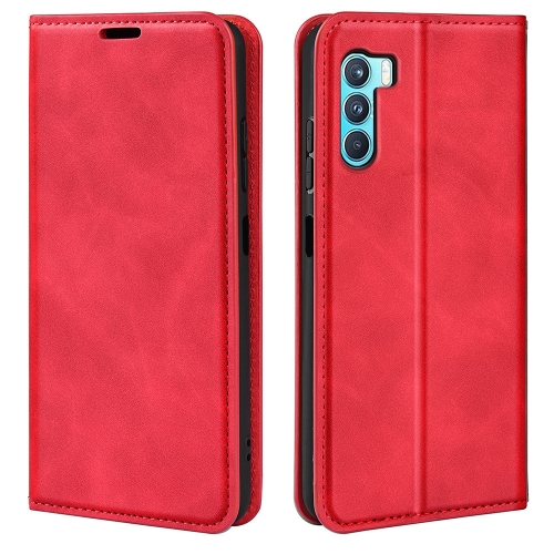 

For OPPO K9 Pro Retro-skin Business Magnetic Suction Leather Case with Holder & Card Slots & Wallet(Red)