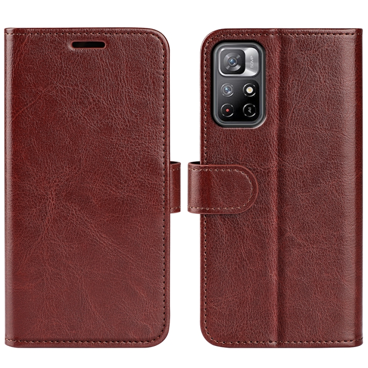 

For Xiaomi Redmi Note 11 R64 Texture Single Horizontal Flip Protective Case with Holder & Card Slots & Wallet & Photo Frame(Brown)
