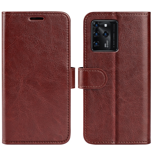 

For ZTE Blade V30 R64 Texture Single Horizontal Flip Phone Protective Case with Holder & Card Slots & Wallet& Photo Frame(Brown)