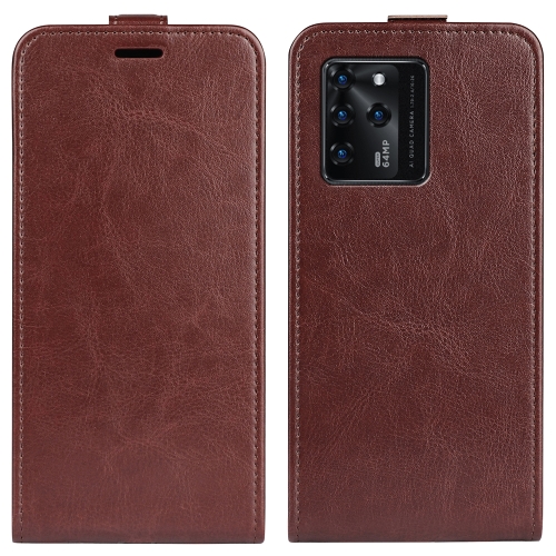 

For ZTE Blade V30 R64 Texture Single Vertical Flip Leather Protective Case with Card Slots & Photo Frame(Brown)