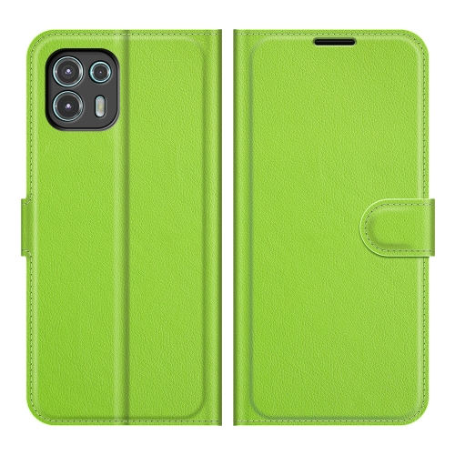 

For Motorola Edge 20 lite 5G Litchi Texture Horizontal Flip Phone Protective Case with Holder & Card Slots & Wallet(Green)