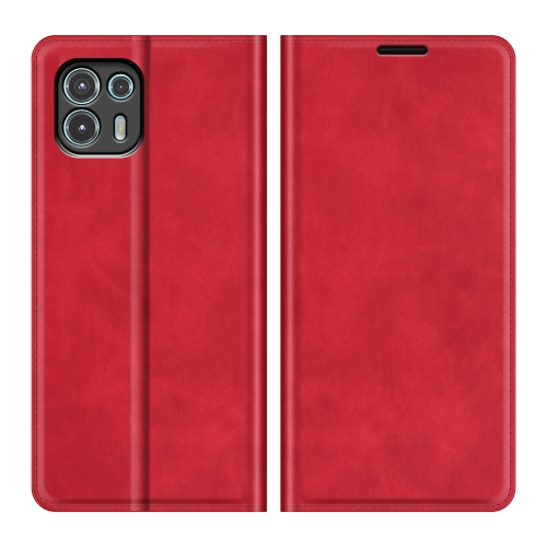 

For Motorola Edge 20 lite Retro-skin Business Magnetic Suction Phone Leather Case with Holder & Card Slots & Wallet(Red)