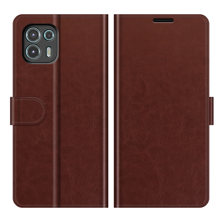 

For Motorola Edge 20 lite R64 Texture Single Horizontal Flip Phone Protective Case with Holder & Card Slots & Wallet& Photo Frame(Brown)