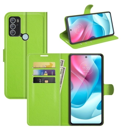 

For Motorola Moto G60S Litchi Texture Horizontal Flip Phone Protective Case with Holder & Card Slots & Wallet(Green)