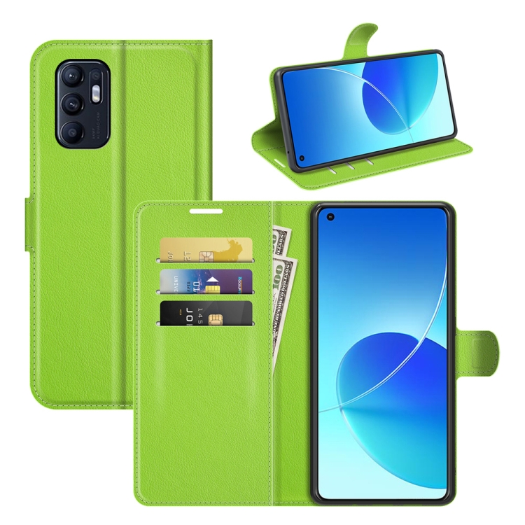 

Litchi Texture Leather Phone Case For OPPO Reno6 4G (Green)