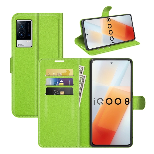 

Litchi Texture Leather Phone Case For vivo iQOO 8(Green)