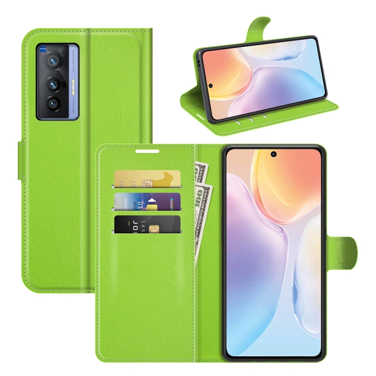 

Litchi Texture Leather Phone Case For vivo X70(Green)