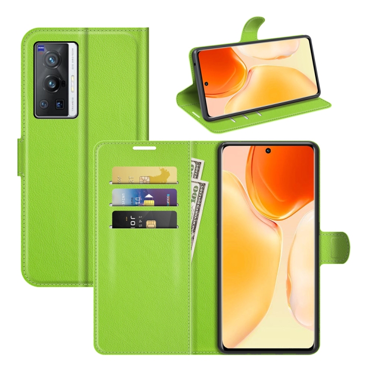 

Litchi Texture Leather Phone Case For vivo X70 Pro(Green)