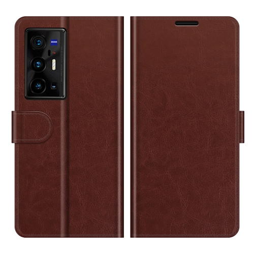 

For vivo X70 Pro+ R64 Texture Horizontal Flip Protective Case with Holder & Card Slots & Wallet& Photo Frame(Brown)