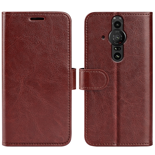 

For Sony Xperia Pro-I R64 Texture Single Horizontal Flip Phone Protective Case with Holder & Card Slots & Wallet& Photo Frame(Brown)