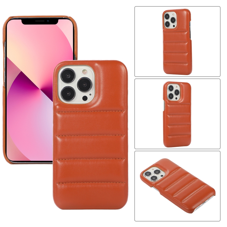 

For iPhone 11 Thick Down Jacket Soft PU Phone Case(Brown)