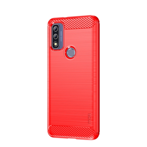 

For Motorola Moto G Pure 2021 MOFI Gentleness Series Brushed Texture Carbon Fiber Soft TPU Case(Red)