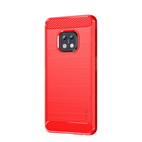 

For Nokia XR20 MOFI Gentleness Series Brushed Texture Carbon Fiber Soft TPU Case(Red)