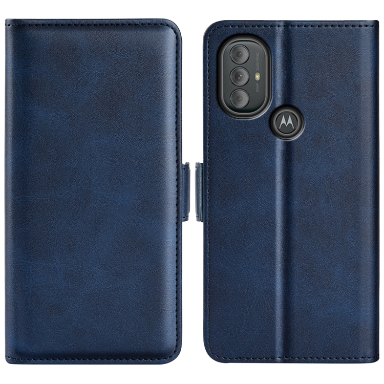 

For Motorola Moto G Power 2022 Dual-side Magnetic Buckle Horizontal Flip Leather Case with Holder & Card Slots & Wallet(Dark Blue)
