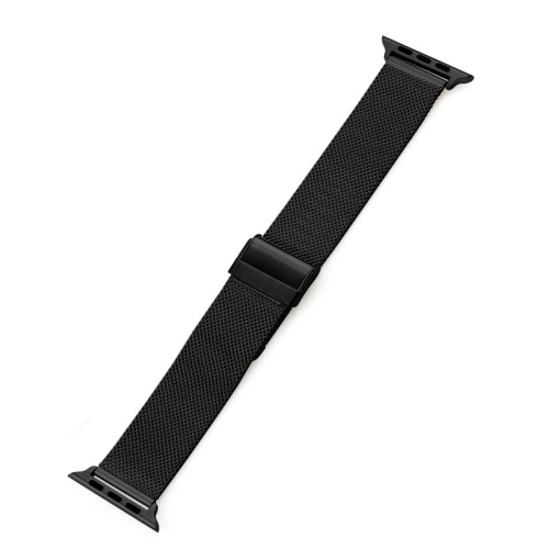 

Milan Meta Watchband For Apple Watch Series 7 41mm / 6&SE&5&4 40mm / 3&2&1 38mm(Black)